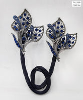 12 Pc Blue and Black Crystal Rhinestone Flower Hair Clip - 2024 Elegant Deft Bun Maker and Lazy Hair Curler for Women’s Stylish Updos